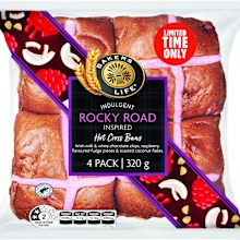 Aldi's rocky road inspired hot cross buns