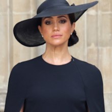 Meghan, Duchess of Sussex is seen during The State Funeral Of Queen Elizabeth II at Westminster Abbey on September 19, 2022 in London, England. 