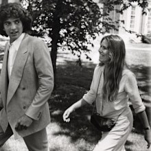 John F. Kennedy Jr. and Jeannie Christian (or Jenny Christian) during his graduation from Phillips Academy in Andover, Massachusetts, United States in 1979. 