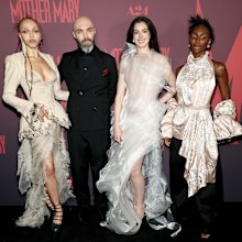 NEW YORK, NEW YORK - APRIL 13: (L-R) FKA twigs, David Lowery, Anne Hathaway, and Michaela Coel attend A24's "Mother Mary" New York Screening at Metrograph on April 13, 2026 in New York City. (Photo by Jamie McCarthy/Getty Images)