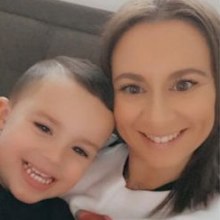 Kayla and her three-year-old son Remy. 