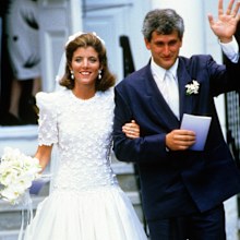 Caroline Kennedy and Edwin Schlossberg married in the Church of Our Lady of Victory on July 19, 1986 in Hyannis Port, Massachusetts. (Photo by PL Gould/IMAGES/Getty Images)