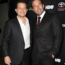 Matt Damon and Ben Affleck attend the "Project Greenlight" event at Boulevard3 on November 7, 2014 in Hollywood, California.