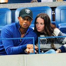 Tiger Woods and Erica Herman cheer on Rafael Nadal at 2019 US Open in New York City.