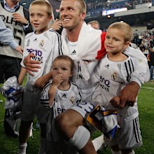 David Beckham, Brooklyn Beckham, Cruz Beckham and Romeo Beckham