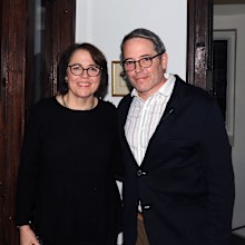 Matthew Broderick, sister Reverend Janet Broderick, St Peter's Episcopal Church, Morristown, New Jersey, 2018