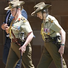 Her Royal Highness Princess Anne at the Centenary Parade at Victoria Barracks in Sydney, New South Wales, Sunday, November 9th, 2025. Princess Anne is visiting Australia to mark the Centenary of the Royal Australian Corps of Signals. (AAP Image/Damian Shaw) NO ARCHIVING