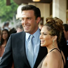 Jennifer Lopez and actor Ben Affleck attend the premiere of Revolution Studios' and Columbia Pictures' film "Gigli" at the Mann National Theatre July 27, 2003 in Westwood, California.  "Gigli" opens nationwide on August 1, 2003.  
