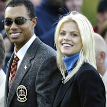 Golfer Tiger Woods and then-girlfriend Elin Nordegren at the opening ceremony of the Ryder Cupin 2002 in England. 
