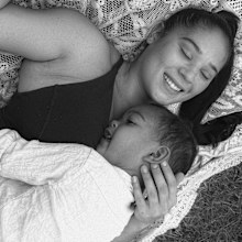 Alexa and her four-month-old son. 