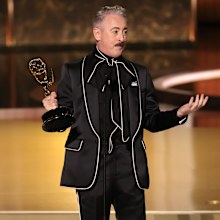 LOS ANGELES, CALIFORNIA - SEPTEMBER 14: Alan Cumming accepts the Outstanding Reality Competition Program award for "The Traitors" onstage during the 77th Primetime Emmy Awards at Peacock Theater on September 14, 2025 in Los Angeles, California.  (Photo by Kevin Winter/Getty Images)