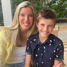 Mum and author Caroline with her son Lachie