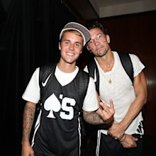 Justin Bieber and Carl Lentz at Madison Square Garden on August 13, 2017 in New York City.