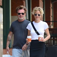 Meg Ryan and John Mellencamp are seen in Tribeca on June 24, 2013 in New York City. 