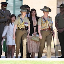 Her Royal Highness Princess Anne at the Centenary Parade at Victoria Barracks in Sydney, New South Wales, Sunday, November 9th, 2025. Princess Anne is visiting Australia to mark the Centenary of the Royal Australian Corps of Signals. (AAP Image/Damian Shaw) NO ARCHIVING