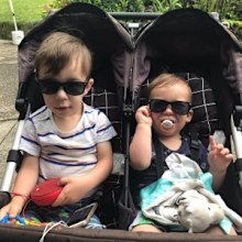 Heidi Krause's sons hanging in the pram