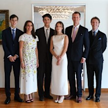 Prince Joachim and Princess Marie of Denmark with Countess Athena at her confirmation in Washington D.C. on May 2, along with Count Henrik, Count Nikolai and Count Felix.