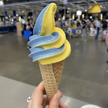 Banana and blueberry soft serve at Ikea in Korea