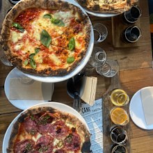 Du Cane Brewery and Dining Hall pizzas and beer selection.