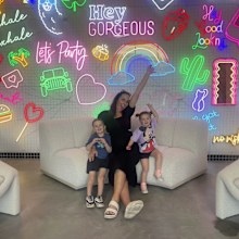 Jess Munday with two of her children.