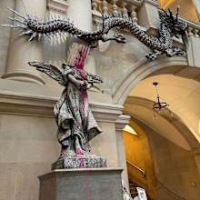 Banksy's Paint Pot Angel statue in Bristol