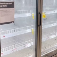 Empty shelves in Cairns after floods
