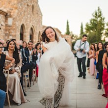 Bride forgot half her dress on wedding day