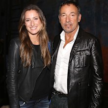 Jessica Springsteen and Bruce Springsteen backstage after a performance of 'The Last Ship' at the Neil Simon Theatre on October 15, 2014 in New York City.