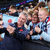 Waratahs coach Darren Coleman interacts with fans.