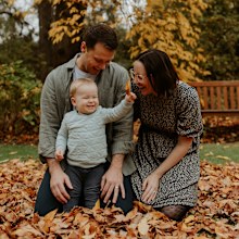 Mum Shelley, Tom and baby Tully, who was born with Pompe Disease