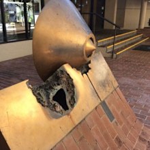 'The Great Listening' with missing disk (Supplied: ACT Police).