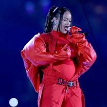 Rihanna performs onstage during the Apple Music Super Bowl LVII Halftime Show at State Farm Stadium on February 12, 2023 in Glendale, Arizona. (Photo by Gregory Shamus/Getty Images)