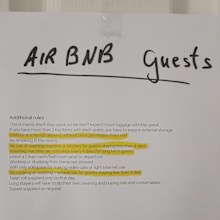 Airbnb guest shares note of additional rules left by host