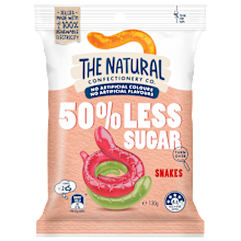 The Natural Confectionary Company 50% less sugar snakes