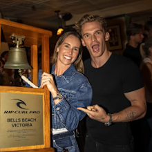 Cody Simpson and Emma McKeon shouts the pub at Old Mate's Pub Andy Lee New York