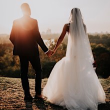 Young bride and groom