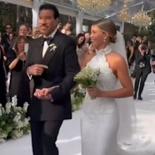 Lionel Richie walking Sofia down the aisle