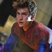 Andrew Garfield as Spider-Man.