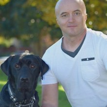 David Pearce and his English Labrador, Gunner, were denied entry to a Chinese restaurant Juicy Bao Bao on Friday.