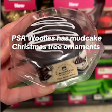 Woolworths mudcake Christmas ornament