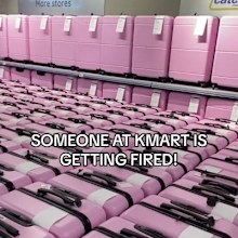 Kmart melbourne cbd pink suitcases