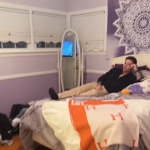 Liam Payne in girlfriend Kate Cassidy's childhood bedroom