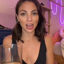 Woman solo night out drink
