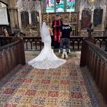 Bride and groom jeans