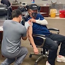 Sean Penn receives the COVID-19 vaccine