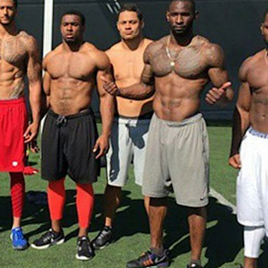 Bulking up noticeably since joining the squad earlier this year.