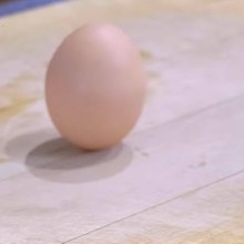 Egg spinning fully cooked