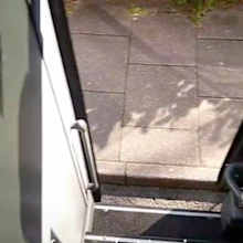 The hidden compartment on this coach is next to the back stairs.