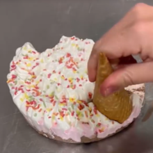 Tegan Maccormack reveals her 'genius' ice cream cake serving hack that requires no knife.