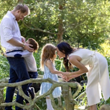 Prince Harry and Meghan, the Duke and Duchess of Sussex, with their children Prince Archie and Princess Lilibet, pictured for their 2025 Christmas card.